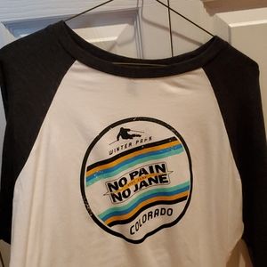 Mary Jane Raglan - No Pain No Jane Skiing Shirt